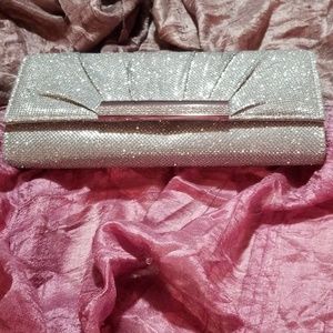 KATE LANDRY SILVER EVENING BAG